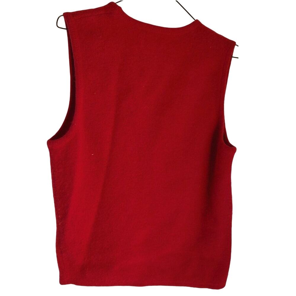 Vintage Pendleton Red Wool Vest Embroidered Pine Trees Acorns Fall 90s Medium - Picture 6 of 6